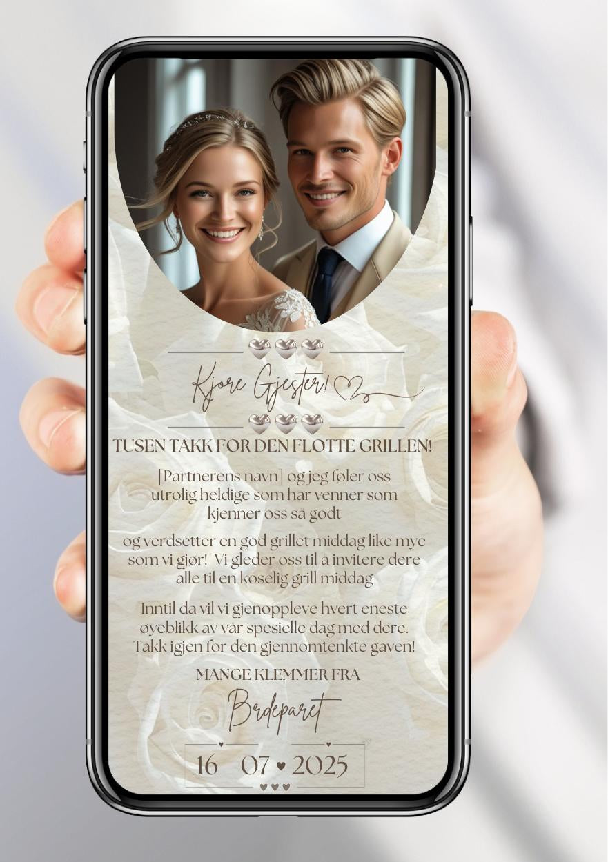 TAKKEKORT BRYLLUP