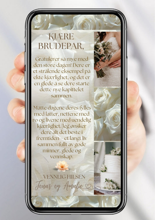 GRATULASJONSKORT TIL BRUDEPAR
