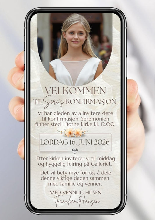 SMS INVITASJON KONFIRMASJON