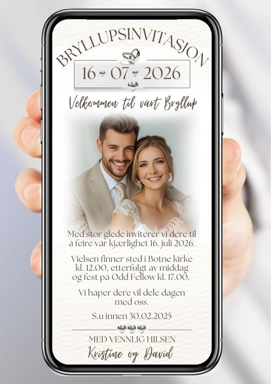 MOBIL INVITASJON BRYLLUP